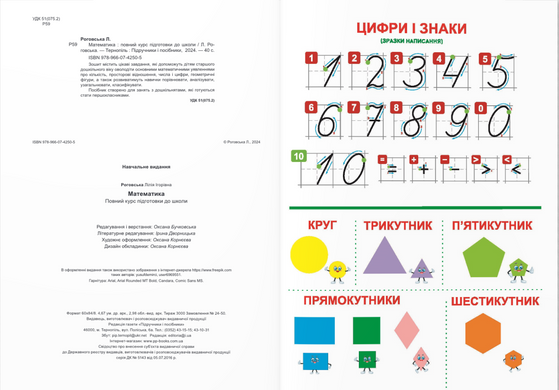 Математика : повний курс підготовки до школи