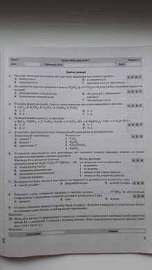 Хімія. 11 клас. Рівень стандарту. Тестовий контроль результатів навчання