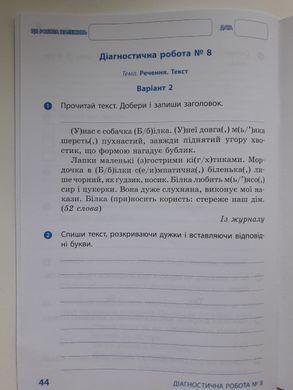 НУШ 4 кл. Укр. мова та читання. Діагностувальні роботи